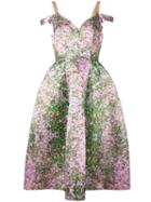 Natasha Zinko - Floral Off-the-shoulder Dress - Women - Nylon/polyester - 40, Pink/purple, Nylon/polyester