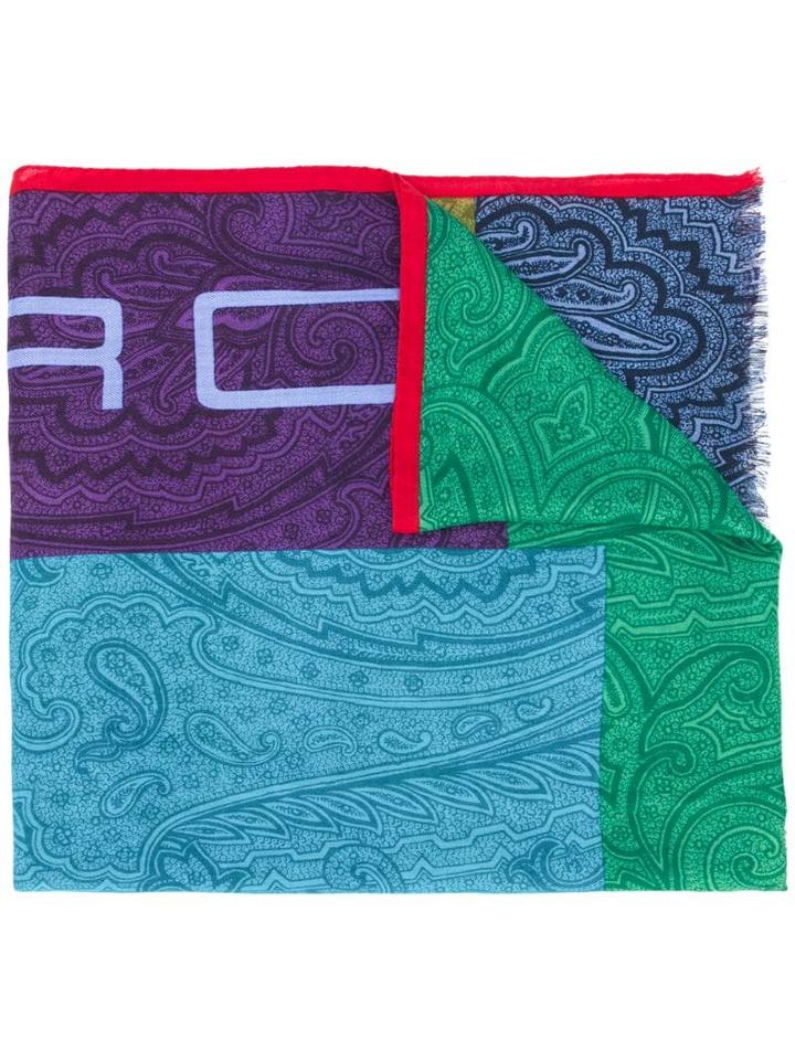 Etro Colour Block Scarf - Blue