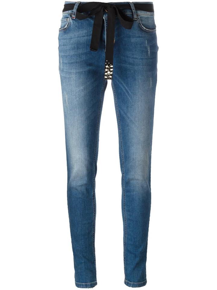 Twin-set Mid-rise Skinny Jeans, Women's, Size: 30, Blue, Cotton/spandex/elastane