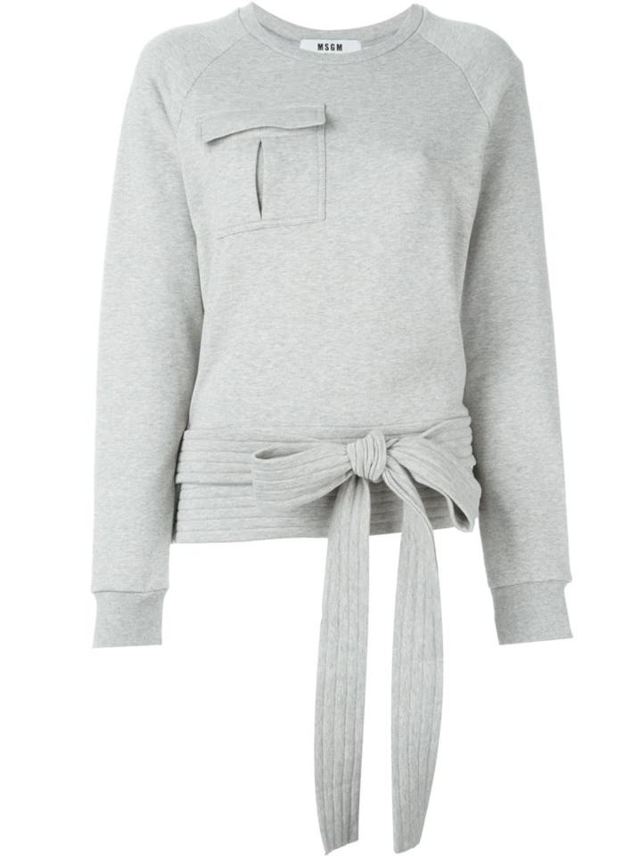 Msgm Waist-tie Sweatshirt, Women's, Size: M, Grey, Cotton