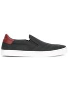 Burberry Contrast Slip-on Sneakers - Black