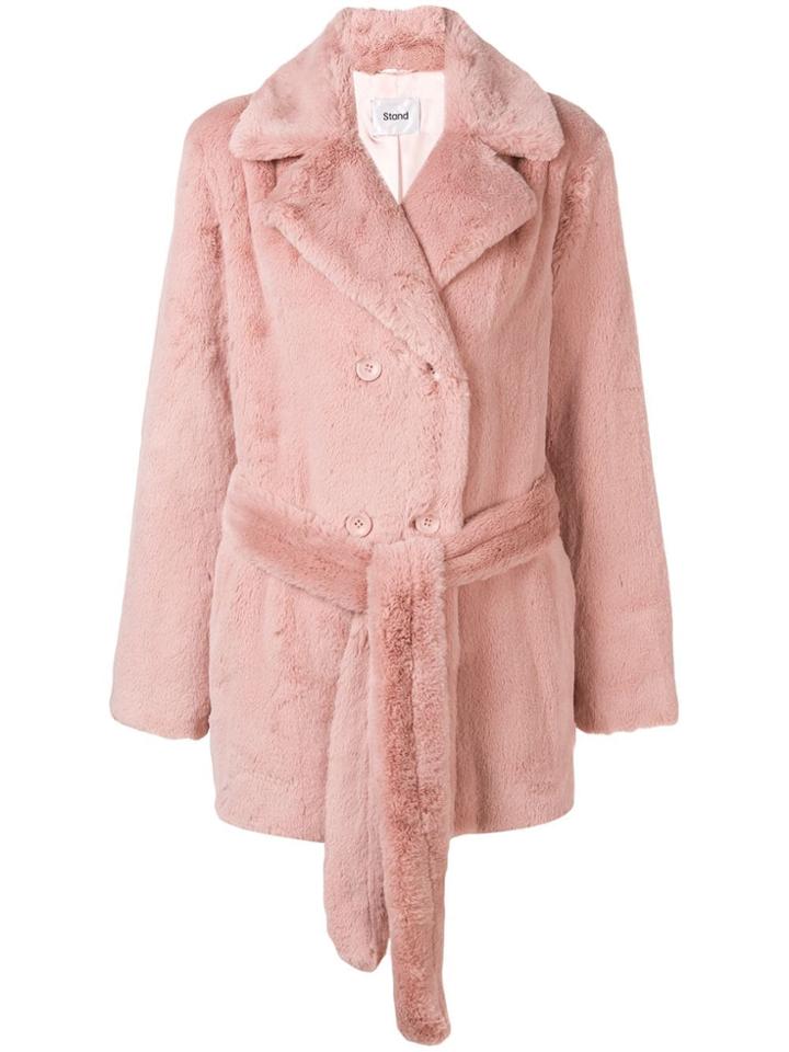 Stand Fausta Fur Coat - Pink & Purple