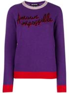 Pinko Amour Impossible Intarsia Jumper - Pink & Purple