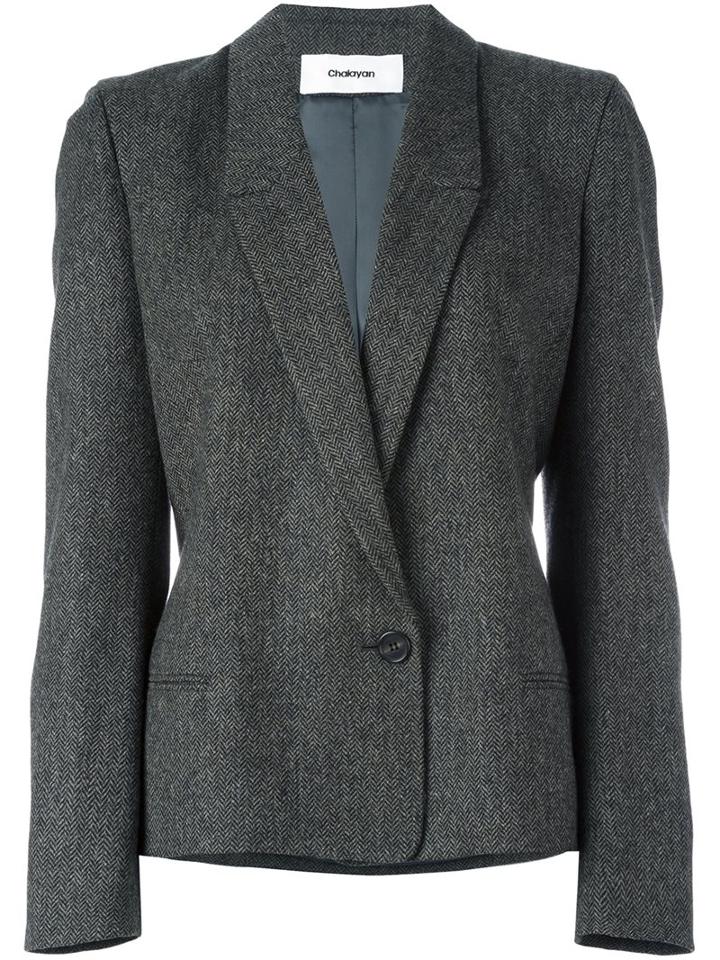Chalayan Signature Fitted Jacket, Women's, Size: 42, Grey, Viscose/wool
