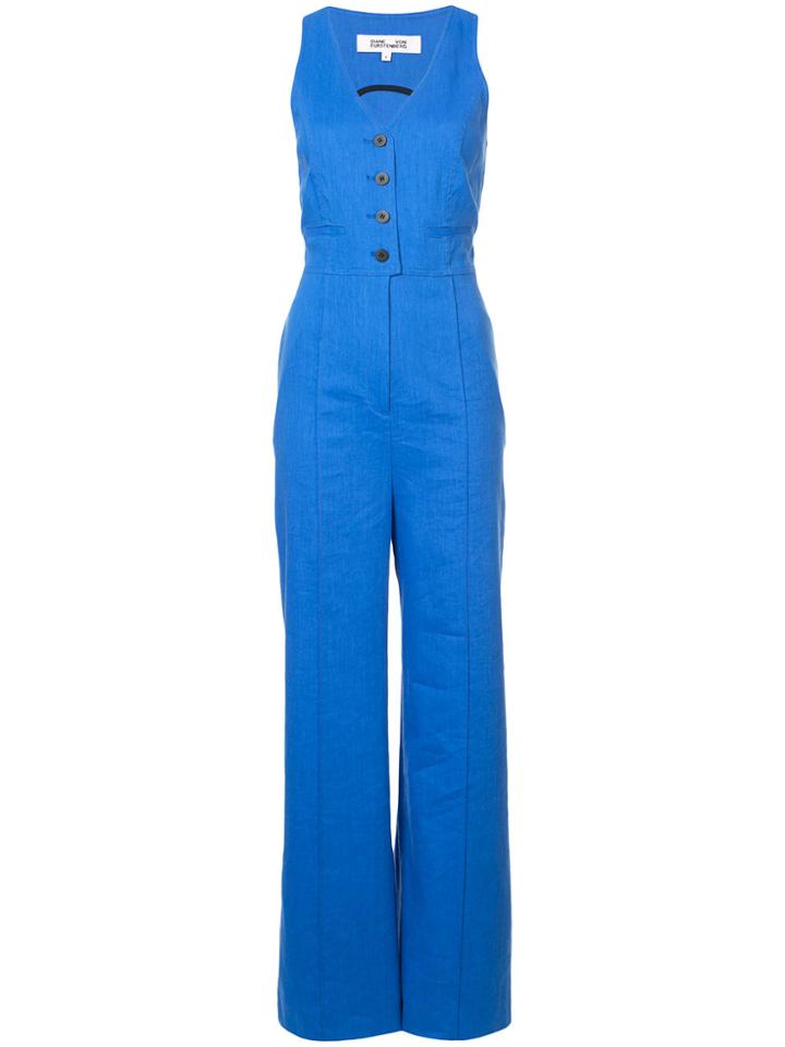 Dvf Diane Von Furstenberg Waistcoat Jumpsuit - Blue