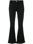 The Seafarer Flared Raw Edge Cropped Jeans - Black