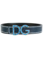 Dolce & Gabbana Logo Buckle Belt - Blue