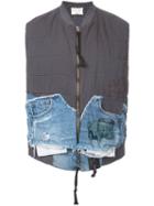 Greg Lauren - Patchwork Gilet - Men - Cotton - 3, Grey, Cotton