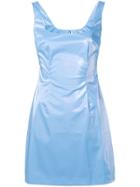 Priscavera Wet Look Shift Dress - Blue