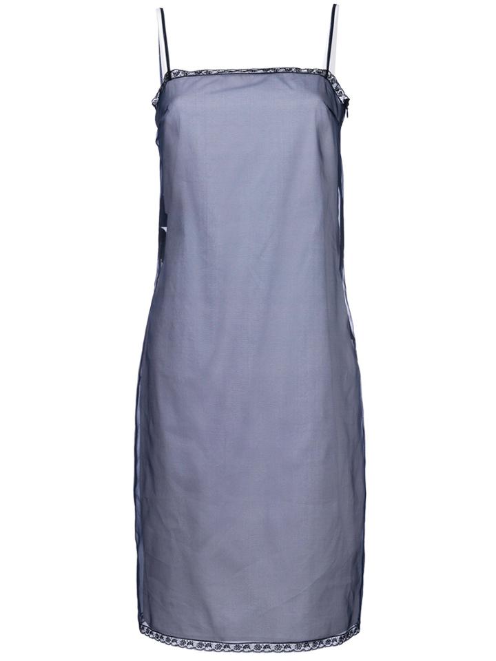 Prada Lace Trimmed Slip Dress - Blue