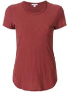 James Perse - Curved Hem T-shirt - Women - Cotton - I, Red, Cotton