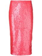 P.a.r.o.s.h. Sequinned Pencil Skirt - Pink & Purple