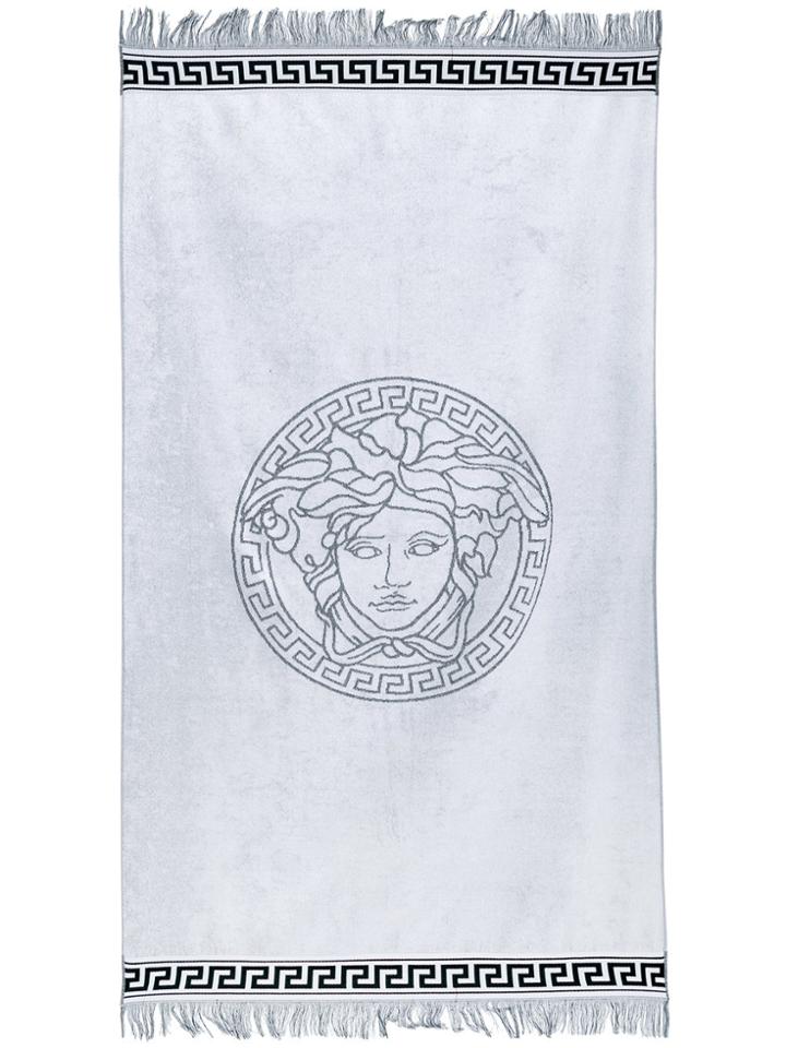 Versace Medusa Printed Beach Towel - Black