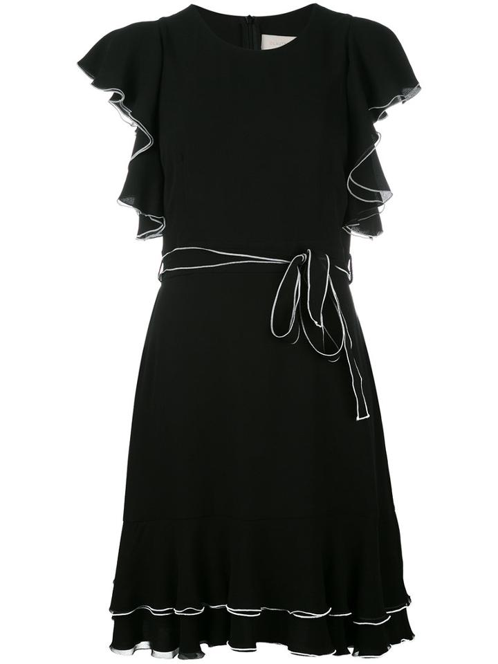 L'autre Chose Ruffled Dress, Women's, Size: 44, Black, Silk