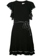 L'autre Chose Ruffled Dress, Women's, Size: 44, Black, Silk