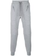 Les Hommes Ribbed Multi-zip Track Pants, Men's, Size: Large, Grey, Cotton