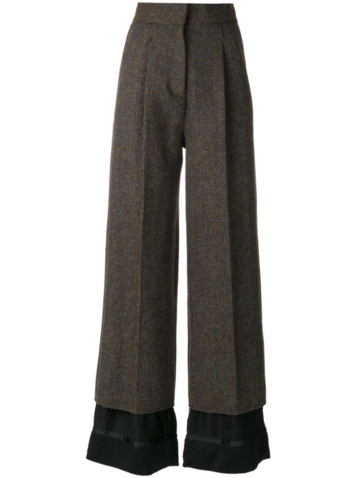Maison Margiela - Flared Wool Trousers - Women - Acetate/viscose/virgin Wool - 40, Brown, Acetate/viscose/virgin Wool