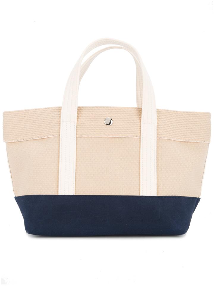 Cabas Colour Block Small Tote Bag - Brown