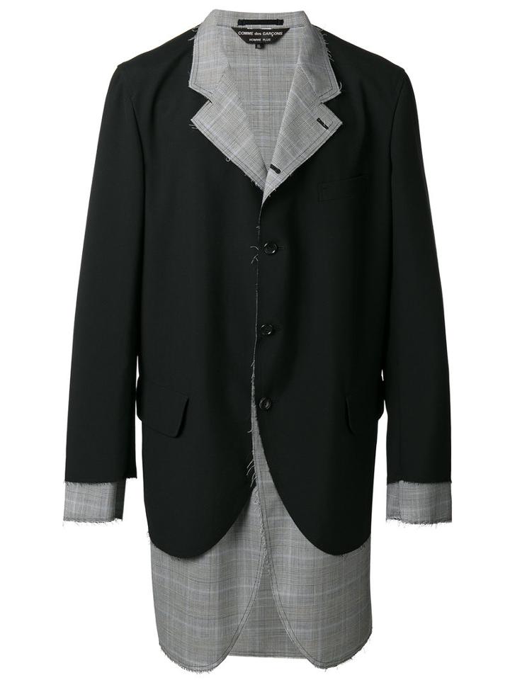Comme Des Garçons Homme Plus Layered Blazer, Men's, Size: Large, Black, Wool