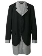 Comme Des Garçons Homme Plus Layered Blazer, Men's, Size: Large, Black, Wool