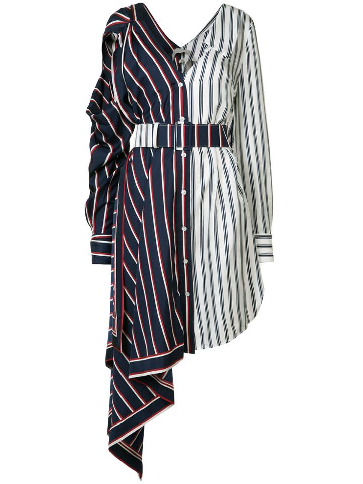 Monse Striped Asymmetrical Dress - White
