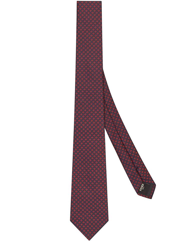 Fendi Mini Ff Pattern Tie - Grey