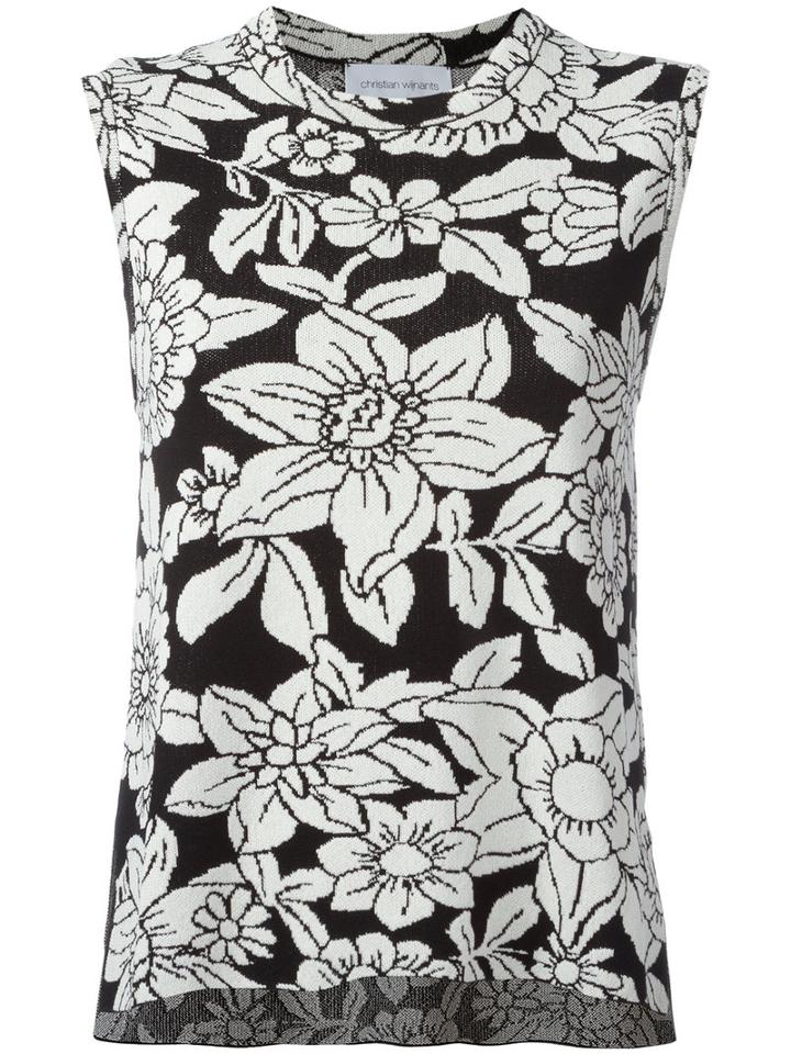 Christian Wijnants - Floral-print Top - Women - Cotton/polyamide/viscose - L, Women's, Black, Cotton/polyamide/viscose