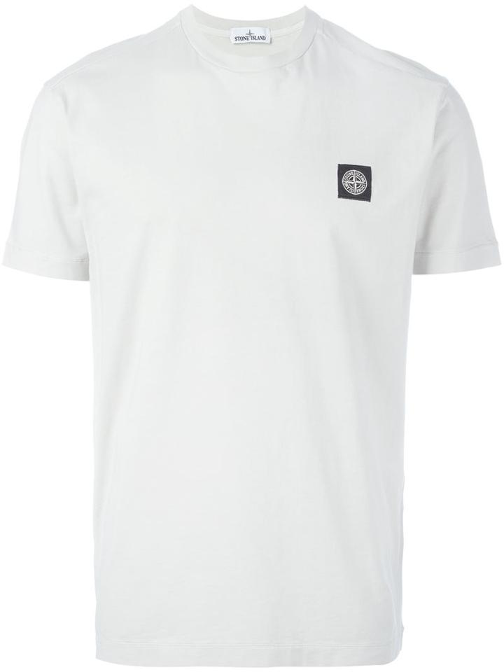 Stone Island Chest Patch T-shirt, Men's, Size: Large, Nude/neutrals, Cotton