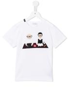 Dolce & Gabbana Kids Designers Patch T-shirt, Girl's, Size: 8 Yrs, White