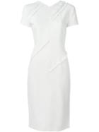 Altuzarra Frayed Fitted Dress, Women's, Size: 40, White, Viscose/linen/flax/spandex/elastane/polyester