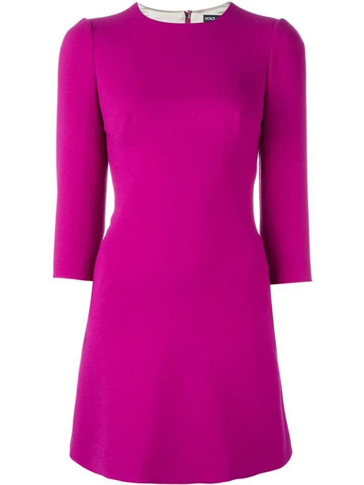 Dolce & Gabbana A-line Mini Dress, Women's, Size: 42, Pink/purple, Silk/spandex/elastane/virgin Wool