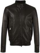 Tod's Band Collar Leather Jacket - Brown