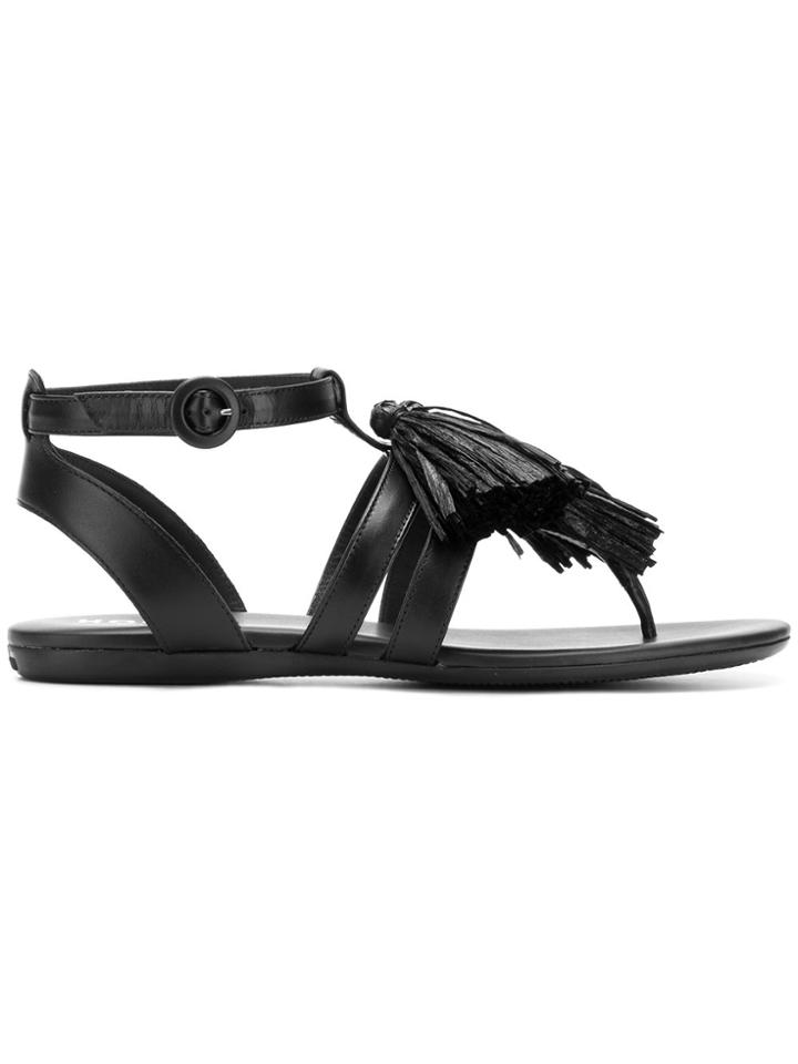 Hogan Fringed Sandals - Black