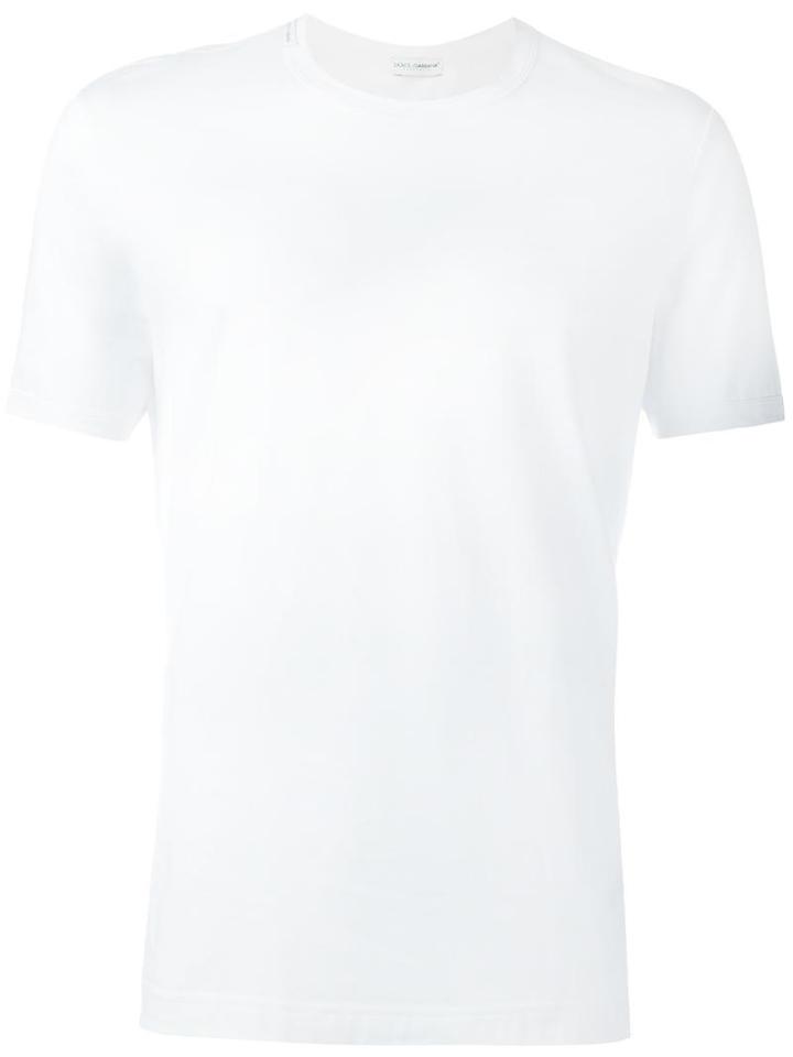 Crew Neck T-shirt, Men's, Size: 7, White, Cotton/spandex/elastane, Dolce & Gabbana Underwear