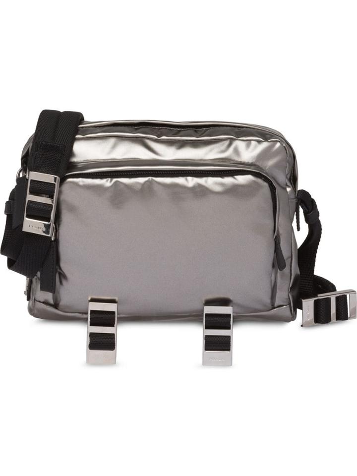 Prada Technical Fabric Messenger Bag - Silver