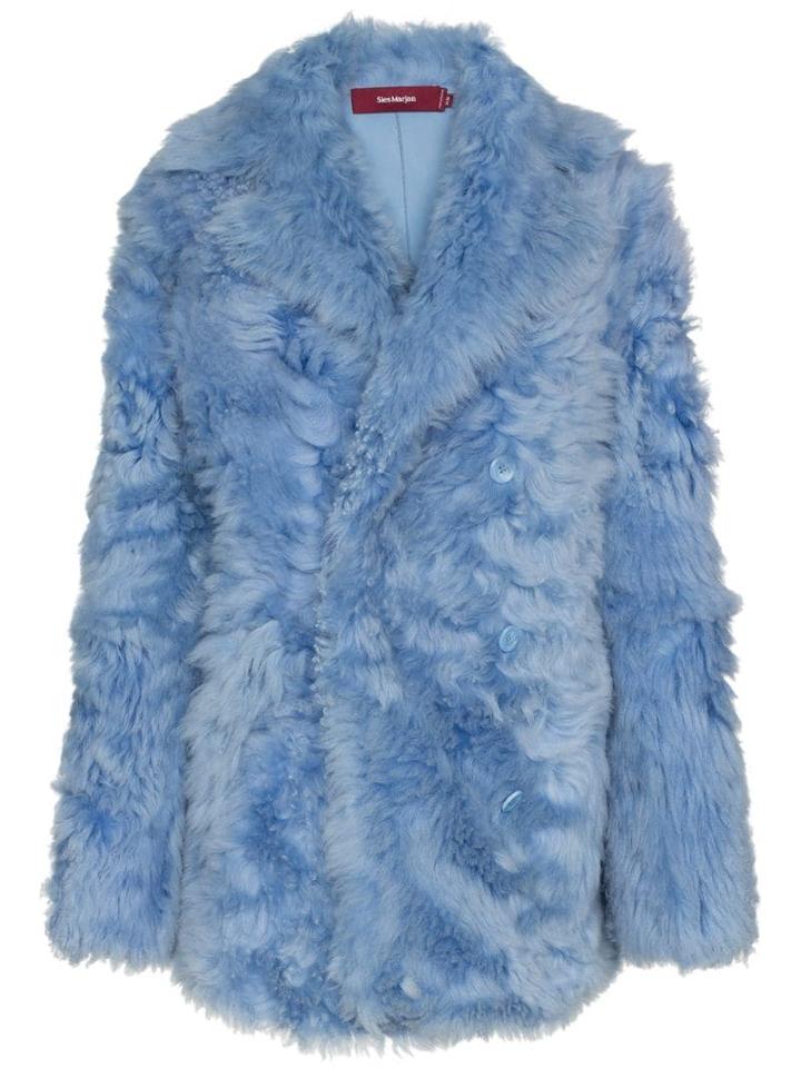 Sies Marjan Lapel-collar Shearling Coat - Blue