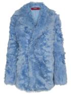 Sies Marjan Lapel-collar Shearling Coat - Blue