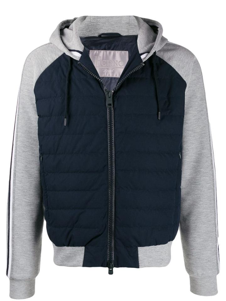 Herno Colour Block Padded Hooded Jacket - Blue