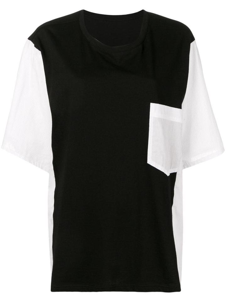 Y's Contrasting Panels T-shirt - Black