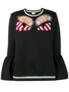 Fendi Monster Furry Applique Sweatshirt - Black
