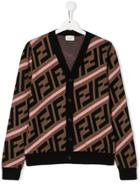 Fendi Kids Logo Cardigan - Brown