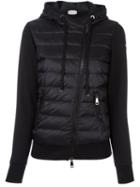 Moncler Padded Panel Hooded Jacket, Women's, Size: Large, Black, Feather Down/polyamide/cotton
