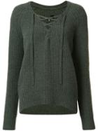Nili Lotan Lace-up Jumper, Size: Medium, Green, Cashmere