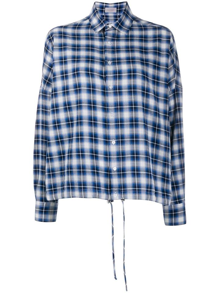 Mrz Check-print Oversized Shirt - Blue