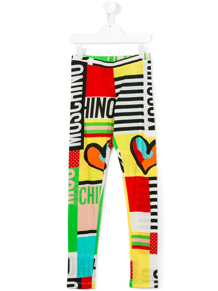Moschino Kids Printed Patchwork Leggings, Girl's, Size: 14 Yrs