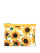 Dolce & Gabbana Flat Sunflower Wallet - White