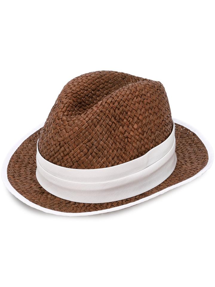 Eleventy - Trilby Hat - Women - Raffia - L, Brown, Raffia