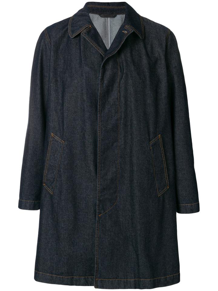 Doppiaa Longline Denim Jacket - Blue