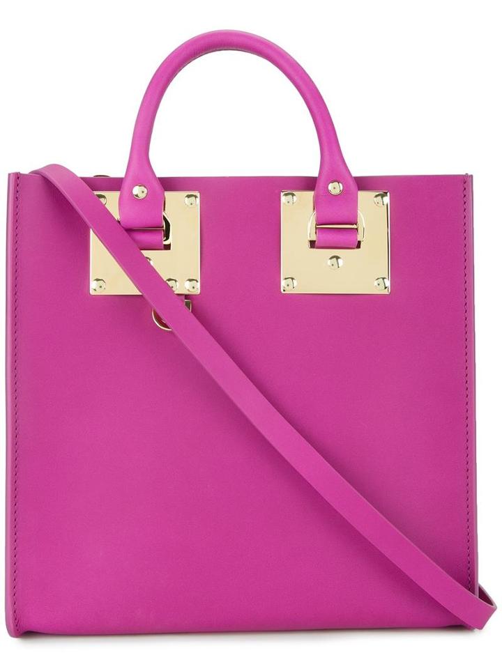 Sophie Hulme Small Square 'albion' Tote, Women's, Pink/purple
