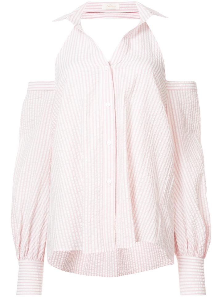 Petersyn Walker Cut-out Shoulder Blouse - Pink & Purple